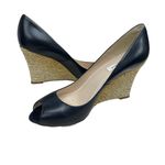 LK Bennett L.K. Bennett Black Leather Peep Toe Wedge Heels Photo 4