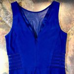 Morgan & Co. Blue Maxi Plunging V neck, Side Mesh Cutouts A Photo 16