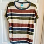 Pink Clover  Multicolor Striped Short Sleeve Tee Photo 4