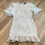 Lulus ‎ My Dearest White Lace Short Sleeve Mini Dress Size Small  Like New Photo 0
