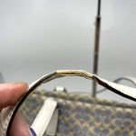 Coach  Blue White Leather Monogram Signature Stripe Tote Photo 6