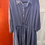 SEPT&CO. Boutique Dress Blue Shirt Dress Size L Photo 3