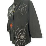 Onque Casuals | L| Embellished Embroidered Top Cardigan Sweater Halloween Spider Black Size L Photo 2