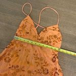 Peppermayo Sequin Beaded Tropical Orange Mini Dress- Size Large Photo 8
