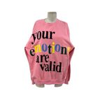 The Mayfair Group Emotions Are Valid Graphic Sweatshirt Pink One Size Petite Photo 2