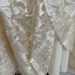 Vintage 1980s Ivory Lace Dress Princess Formal Peasant Cottage Wedding Satin White Size 8 Photo 5