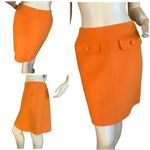 carole little VINTAGE Y2K ORANGE WOOL BLEND SKIRT SUIT (XS/4) Photo 6