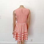 Aura [] Coral Pink Gingham Check Ruffle Hem Relaxed Fit Mini Dress NWT Sz Medium Photo 2