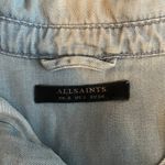 All Saints Women 2 Blue Denim Chambray Calla Bay Shirt Dress Snaps Tie Waist Photo 6