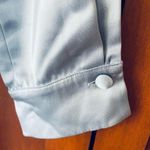 Nanushka Siwa Dress Wrap Long Sleeve Satin Light Blue Size Medium Photo 8