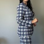 Vintage 1970s Blue & White Plaid Leisure Polyester Suit Size 12 Photo 5
