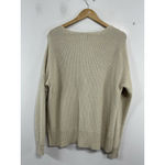 Lucky Brand Womans Long Sleeve Pullover Sweater M/M V Neck Side Slits Beige Photo 1