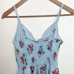 Charlotte Russe Blue Floral Bow Tank Top Keyhole Front Summer Mini Dress Photo 7