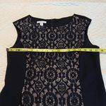 London Style  Black Lace Panel Midi Sheath Dress Women’s Sz 12 Sleeveless Pencil Photo 11