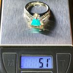 Sleeping Beauty Turquoise Sterling Silver Victorian Style Ring Size 9 Photo 8