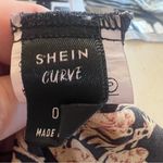 SheIn Curve Pull On Midi Skirt Black Gold Floral 0XL Photo 10