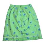 Lilly Pulitzer 100% Cotton Mint Green A-Line Skirt Blue Starfish Pocket Size 6 Photo 1