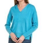 CAbi Hop to Knit Hoodie Small Blue V-Neck Pullover Sweater Comfy Cotton Blend Photo 0