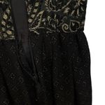 CAROLYNE ROEHM Vintage metallic print high neck formal gown dress S/M 6 Black Size M Photo 6