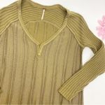 Free People Ribs And Ruffles Tunic Sweater Mini Dress: Olive Green Photo 5