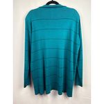 Women’s Howard Wolf Escape Size Large Dark Teal & Black Striped Long Sleeve Swea Blue Photo 3
