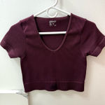 Sommer Ray Pre-owned  Burgundy Workout Crop Top Short Sleeve Size Medium Photo 0