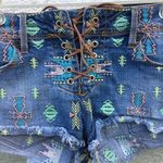Kendall + Kylie Embroidered Lace Up Tribal Shorts Size 5 Photo 1