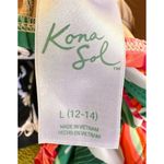 Kona Sol Swimsuit Large 12 14 Tropical Floral One Piece Tummy Control Cruise Photo 11
