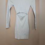 Wilfred Free Long Sleeve Ribbed Knit Cutout Mini Dress Light Cloud Blue 2XS XXS Photo 5