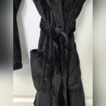 Victoria's Secret  Womens Size M/L Signature Black Plush Pocket Robe Soft Short Photo 8