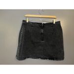 Wild Fable Skirt Womens 14 Black Denim Mini Pencil Raw Hem Zip Back Stretch Photo 1