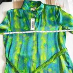 L'Agence L’AGENCE Madison Shirt Mini Silk Satin Dress size XS Amazon Green Photo 5