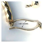 14KT Extra Large Lustrous Solid Yellow Gold Vintage High Polish Hoop Earrings Photo 7