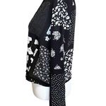 Vintage Floral Print Button Down LongSleeve Shirt Jacket Black Size Small Petite Photo 2