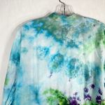 Canyon River Blues XL Blouse Ruffle Ripples Tie Dye Handmade Blue Green 511 Photo 6