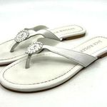 Jack Rogers Rowan White Leather Thing Sandals Women's 7 US Photo 0