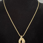 CHRISTIAN DIOR VINTAGE GOLDPLATED RHINESTONE PENDANT and NECKLACE Gold Photo 0