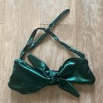 Emerald green satin bow tie halter bikini top M NEW Size M Photo 0