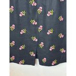 Carlisle Dress Women 8 Black Linen Embroidered Floral Sheath Whimsigoth Dainty Photo 9