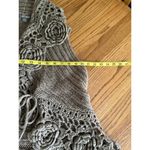 Roz & Ali Womens Crochet Knit Floral Vest 14/16 Wool Blend Sleeveless Open Front Photo 6