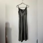 Birdy Grey  Lisa Shiny Satin Cowl Neck Olive Green Long Dress in Women’s Size S Photo 3