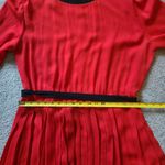 Leslie Pomer Vintage Long Maxi Dress Pleated Skirt Long Sleeve Made in USA Red Size undefined Photo 14