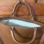 Build Your Zip Top Brown Leather Tote Bag Photo 3