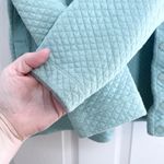 L.L.Bean Quilted Snap Pullover Sweatshirt Funnel Neck Comfy Green M Cozy Size M Photo 3