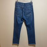 AGOLDE Riley High Rise Straight Asymmetrical Frayed Raw Hem Crop Jeans Size 25 Photo 10