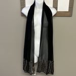 Steve Madden Sheer Black Scarf with Mixed Metal and Black Beads/Gem Accents-OS Photo 3