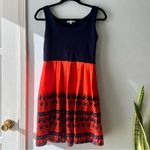 Lucy & Co. •Navy & Orange•Egyptian Print Dress•Sz 6 Blue Photo 1