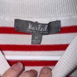 Marled Women's M Red & White Striped Pullover Sweater Long Sleeve Red Size M Photo 2