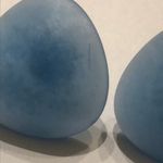 Vintage Retro Blue Shimmer Resin Pierced Earrings Photo 3