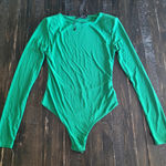 Boohoo  Silky Open Back Long Sleeve Bodysuit Size 2 Photo 0